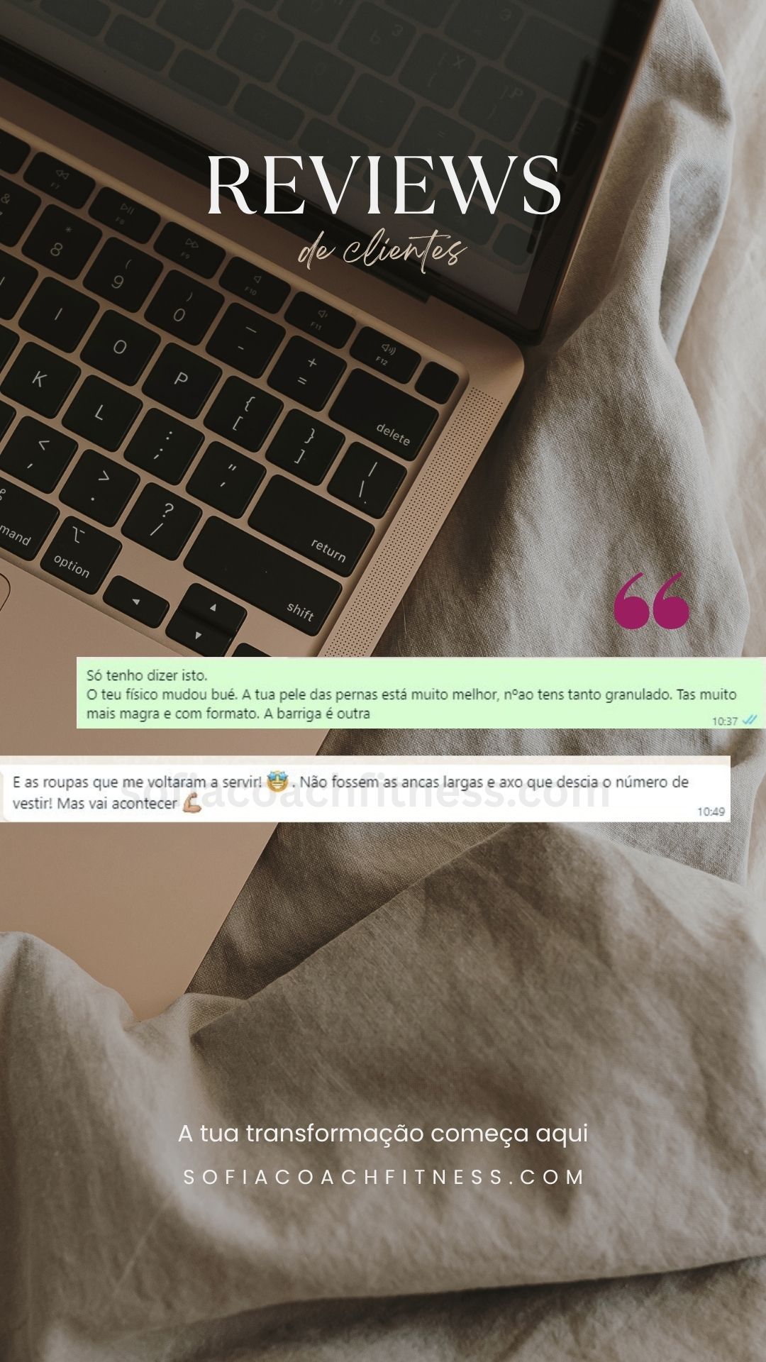 Testemunho real de mudança corporal com coaching fitness online